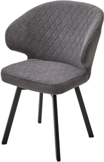 472M05741 Стул M-City ХИЛТОН 360 град., цвет B28 Темно-серый, велюр / черный каркас