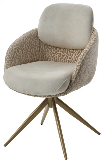 626M06108 Стул ГРЕЙС (GRACE) 360 град., цвет ЛАТТЕ PENA-110 / HUNTER-120, ткань / ШАМПАНЬ каркас, ®DISAUR M-City 64842