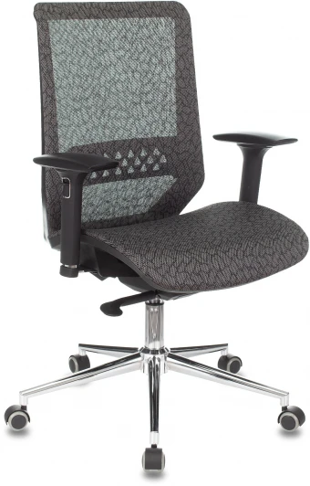 SIRIUS GREY-KF1 Кресло Бюрократ Sirius серый KF-1 сетка крестовина металл хром