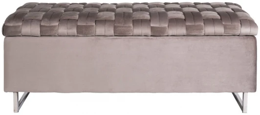 N-BANK-195-S BEG Банкетка Garda Decor N-BANK-195-S BEG (Хром/Серо-бежевый)