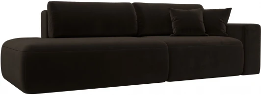 121332 Диван прямой Лига-036 НПБ Модерн подлокотник справа (Коричневый/Микровельвет) Лига Диванов арт.121332