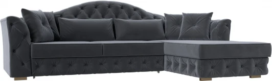 121586 Диван угловой Артис правый угол (Серый/Велюр) Лига Диванов арт.121586