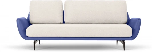 786859 Диван Ispani трехместный ОГОГО (арт.786859), (Ткань,Экокожа/Синий,Белый)