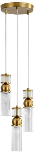 8276/3A Подвесной светильник Lumion Denver 8276/3A латунь/прозрачный, металл/стекло Е14 3*40W 220V (на проводе)