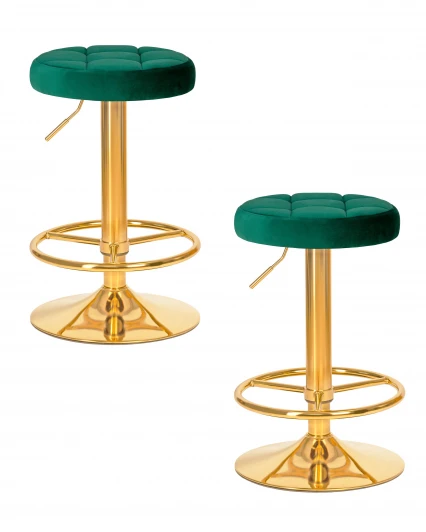 LM-5008-N_G-M_V-MJ9-88 Набор 2 шт табурет барный DOBRIN BRUNO GOLD (зеленый велюр (MJ9-88))