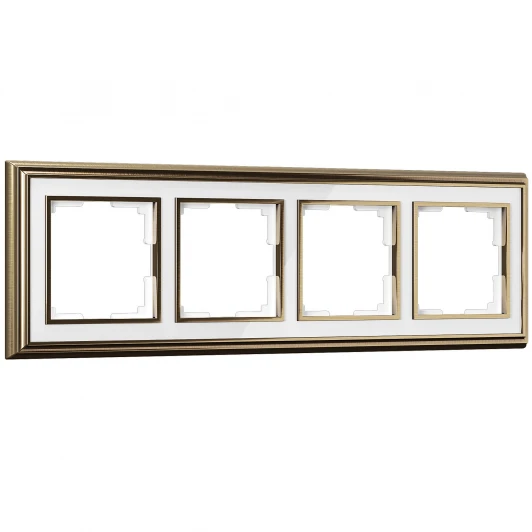 W0041327 Рамка на 4 поста (бронза/белый) W0041327 (a051217)
