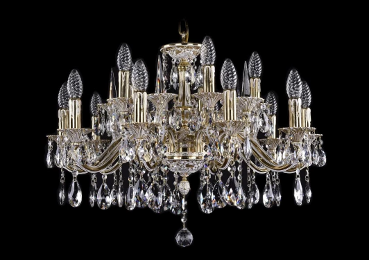 1703/12+4/225/A/GW/Shpil Подвесная люстра Bohemia 1703 1703/12+4/225/A/GW/Shpil