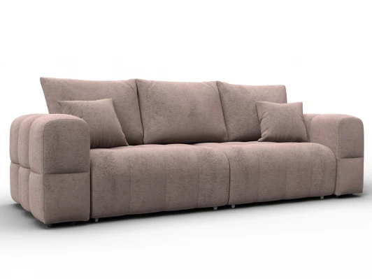 136510 Диван прямой Лига-110 НПБ (ДВП,ДСП,ЛДСП,Брус,Фанера,Велюр/Бежевый) Лига Диванов 136510