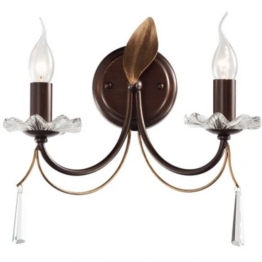 L15422.88 Бра L'Arte Luce Rialto L15422.88 (220V, хрусталь, подвески, подсвечник, свеча, листья)