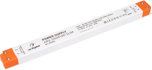 027836 Блок питания ARV-SN48100-SLIM (48V, 2.1A, 100W, PFC) (IP20 Пластик) 027836 Arlight ARV