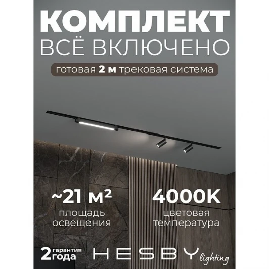 HSBL_kompl_S005_VI2B4K Трековая система в сборе встраиваемая однофазная 220V Hesby Lighting Skylite №5 HSBL_kompl_S005_VI2B4K