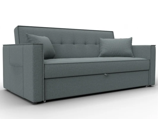 134876 Диван прямой Лига-104 (160) (ЛДСП,Брус,Фанера,Рогожка/Серый) Лига Диванов 134876