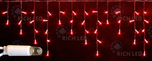 RL-i3*0.5-CB/R Гирлянда светодиодная Бахрома красная 220B, 112 LED, провод черный, IP65 RL-i3*0.5-CB/R Rich LED