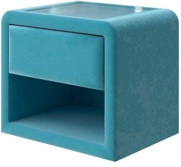 1934329 PROxSON Тумба Cube (Ткань: Велюр Shaggy Azure) 52x41