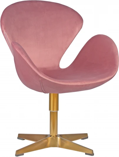 69A-LMO SWAN, цвет сиденья розовый велюр BLUVEL52, цвет основания золотой Кресло дизайнерское DOBRIN SWAN (розовый велюр BLUVEL52, золотое основание)