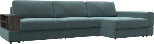 129101 Диван угловой с полкой Лига-055 НПБ Лонг угол универсальный Лига Диванов (Шенилл) арт.129101