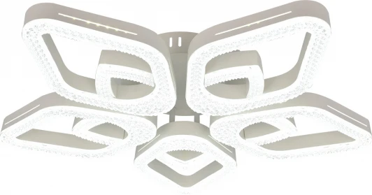 10280/5LED Потолочная люстра светодиодная с таймером Escada Sedna 10280/5LED 84Вт, с ПДУ, металл/акрил, белый (220V)