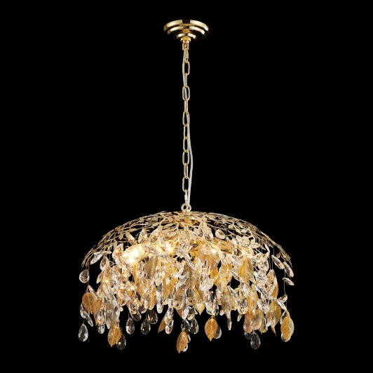 LSP-6041 Подвесная люстра Lussole Presidio LSP-6041 (220V, хрусталь, на цепи, листья)