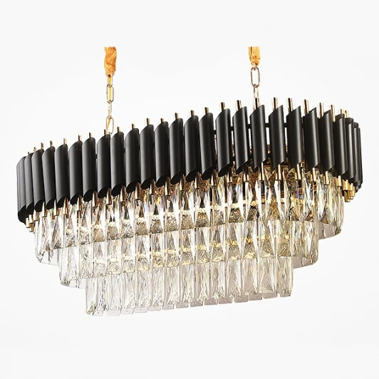40.2893 Подвесная люстра каскадная Empire Black Rectangular Chandelier Crystal ImperiumLoft 40,2893 (156487-22) (220V, на цепи)