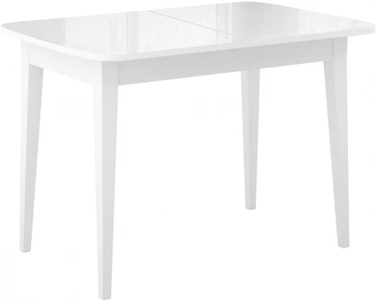 00-00061899, 00-00061850 Стол M110 белый/стекло белое глянец optiwhite/ опоры ММ белые Dikline 00-00061899, 00-00061850