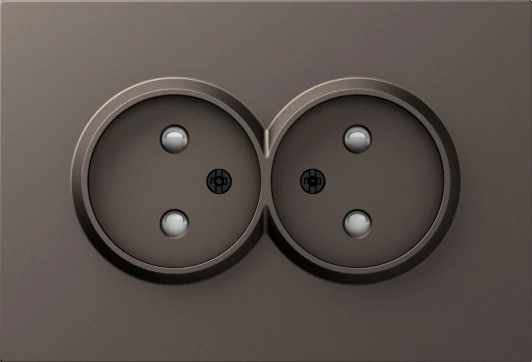 DE22653 Накладка для розетки 2-й без заземления, со шторками 16A 250 В~, мокко Donel A07 DE22653