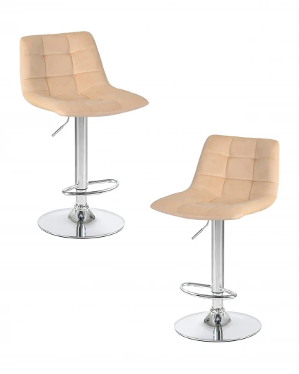 LM-5017-N_CH-M_V-MJ9-10 Набор 2 шт стул барный DOBRIN TAILOR (бежевый велюр (MJ9-10))