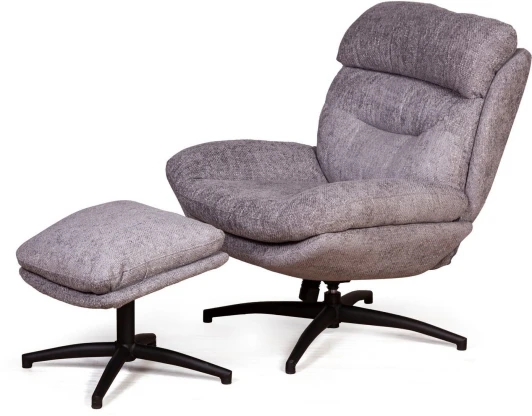 2001000001774 Кресло качалка с оттоманкой Magnus, серый Top Concept (21154)