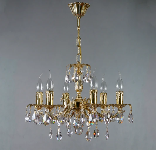 2226/6 WP Tear Drop Подвесная люстра Ambiente by Brizzi Benisa 2226/6 WP Tear Drop (220V, хрусталь Asfour, на цепи, подсвечник, свеча)