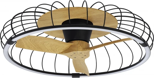 7808 Потолочный светильник светодиодный диммируемый с вентилятором с пультом управлением смартфоном регулировкой цветовой температуры Mantra Nature 7808 (регулировка яркости, 220V, умный дом - Алекса, вертолет)