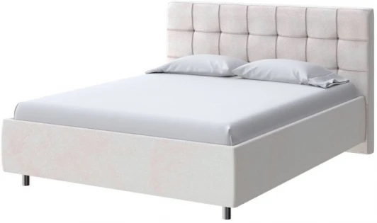 2023409 PROxSON Кровать Nety без основания (Ткань: Велюр Teddy Жемчужный) 160x200