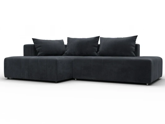 134808L Диван угловой Лига-103 НПБ угол левый (ДСП,Брус,Фанера,Велюр/Темно-серый) Лига Диванов 134808L