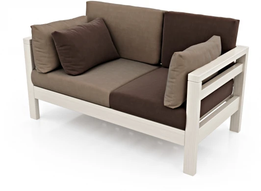 20811 Диван Arsko прямой Домино М беленый дуб велюр светло-коричневый/темно-коричневый