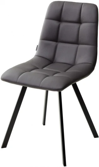 629M05167 Стул CHILLI SQUARE HK017-11 темно-серый, PU / черный каркас М-City