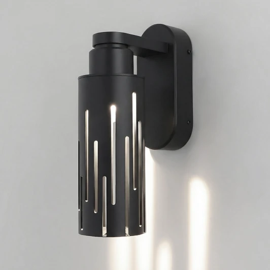 35197/W черный Настенный уличный светильник Elektrostandard Streak 35197/W 4000K черный