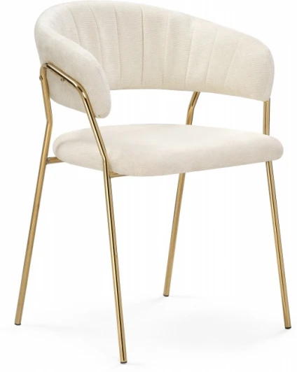 15756 Стул на металлокаркасе Kamelia 1 (Kamelia 1 white fabric / gold) Woodville арт.15756