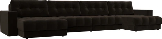 128561 Диван П-образный с декором Лига-049 НПБ Лонг Лига Диванов (Велюр) арт.128561