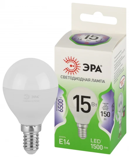 LED P45-15W-865-E14 GL Лампочка светодиодная E14 15W ЭРА LED P45-15W-865-E14 GL