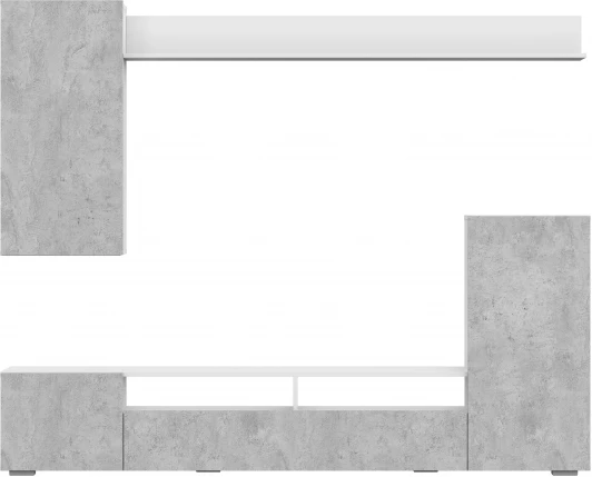 101574 Гостиная МГС 4 Белый, Цемент светлый, SV Мебель