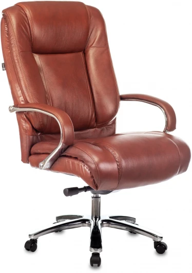 T-9925SL/CHOKOLATE Кресло руководителя Бюрократ T-9925SL светло-коричневый Leather Eichel кожа крестовина металл хром