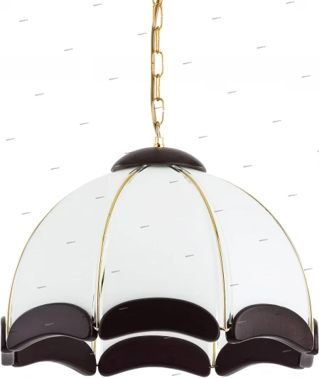 11502 Подвес Alfa Sikorka Venge, 1 плафон, золото с белым и венге