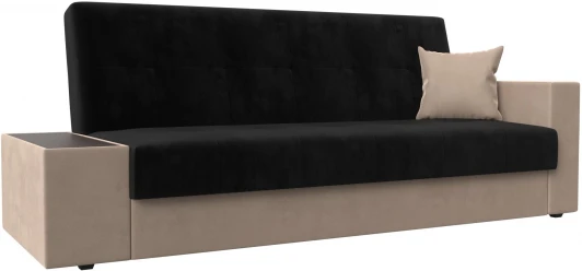 118487L Диван-книжка Лига-020 стол слева (Черный,Бежевый/Велюр) Лига Диванов арт.118487L