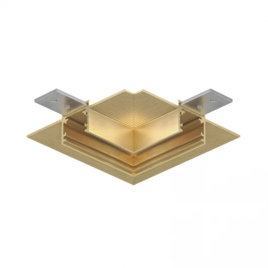 TR5705-SB Угловой элемент трека для ГКЛ 12,5 мм, 90°, потолок–потолок, сатинированная латунь, алюминий Denkirs Shine Hide TR5705-SB