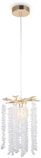FR1010PL-01G Подвесной светильник Freya Mineral FR1010PL-01G (220V, хрусталь, на проводе, листья, ветки)