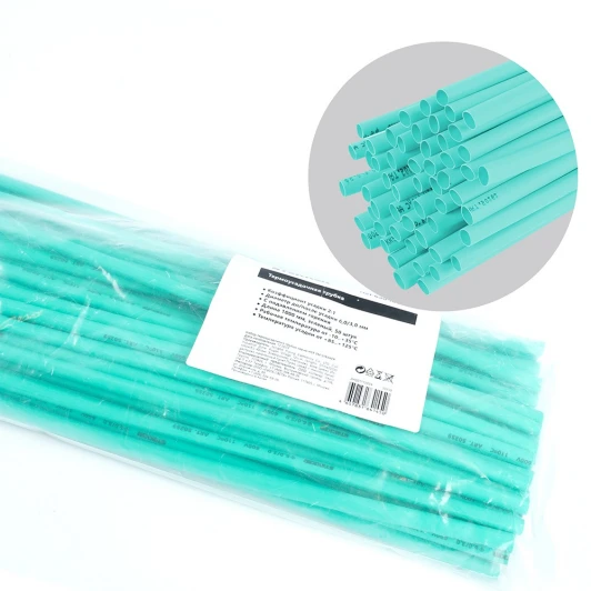 50259 Трубка термоусадочная 6,0/3,0 мм длина 100 см. (зеленый) Stekker 50259