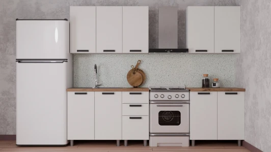 00-00240876 ГК Аленушка 2 м Магнолия Молочный/Молочный, черный (без столешницы)