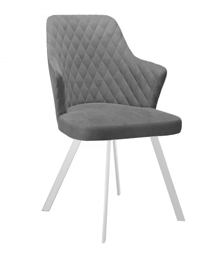 00-00076165 Стул DikLine 345 C56 серый, ножки белые арт.00-00076165