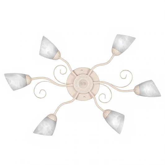 S9107-6 Люстра потолочная Day&Night, 6 плафонов, бежевый с золотом и белым