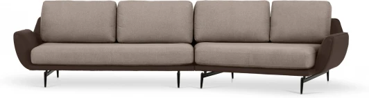 803482 Диван Ispani угловой правый ОГОГО (арт.803482), (Ткань,Экокожа/Коричневый)