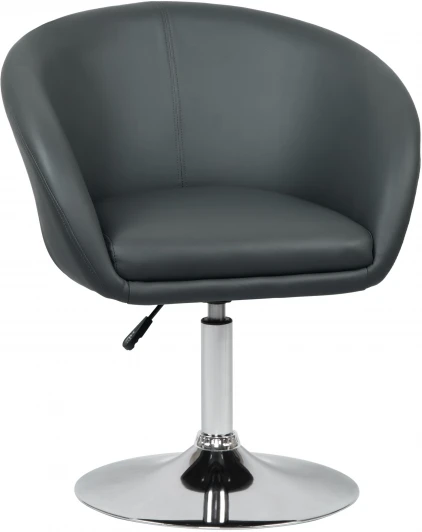 8600-LM,  цвет сиденья серый, цвет основания хром Кресло дизайнерское EDISON (серый)