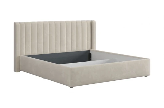 176252.2081 Каркас кровати Ева 180х200 см Mebelson (ДСП,ЛДСП,Велюр/Кремовый) арт.176252,2081